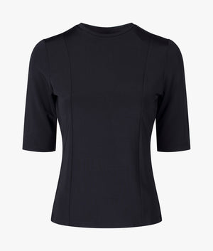 Laurre slinky short sleeve jersey top in black