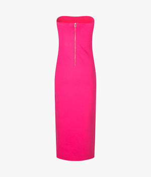 Jesian Bardot midi dress in bright pink