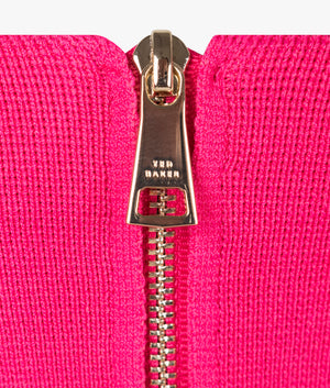 Jesian Bardot midi dress in bright pink