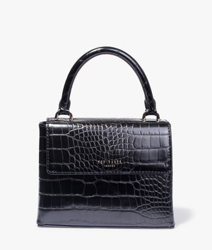 Aynaya croc effect small top handle tote