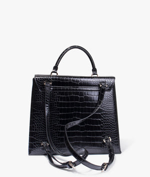 Aaliya croc effect backpack in black