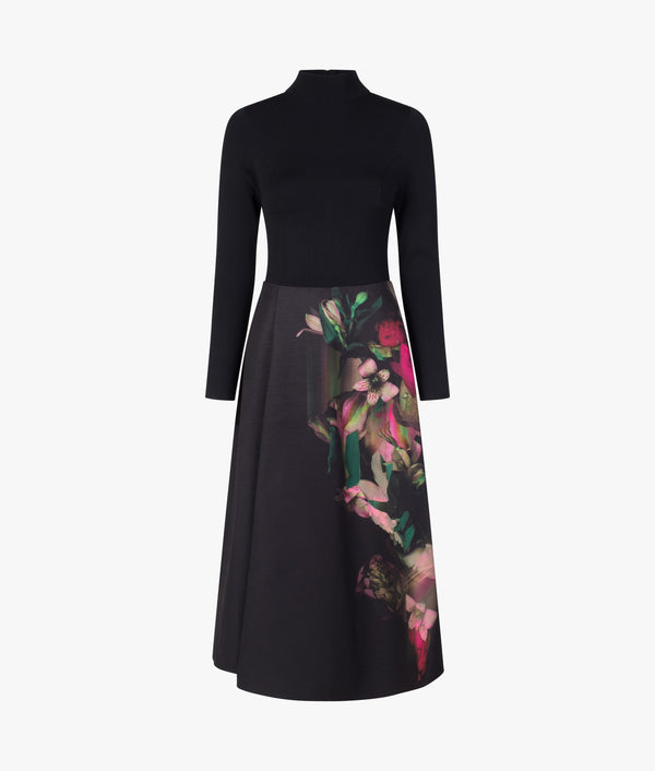 Ted Baker | Asnes knitted bodice dress in black | EQVVS Womens Ted Baker | Asnes knitted bodice dress in black | EQVVS Womens