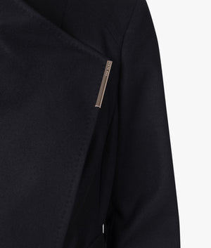 Rosemax maxi belted wrap coat in black