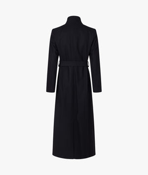 Rosemax maxi belted wrap coat in black