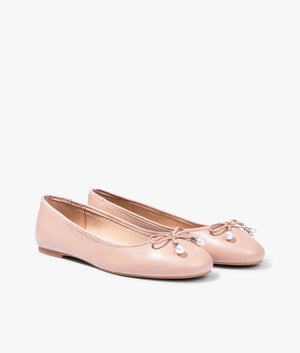 Ayvvah flat bow ballerina shoe in pink