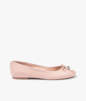 Ayvvah flat bow ballerina shoe in pink