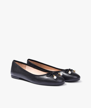 Ayvvah flat bow ballerina shoes in black