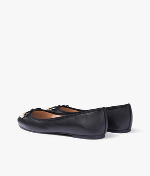 Ayvvah flat bow ballerina shoes in black