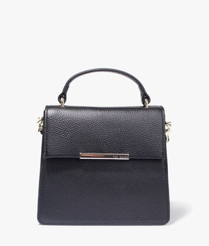 Roselii bar detail top handle tote in black