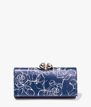 Alimey Linear Rose Large Bobble Purse Navy