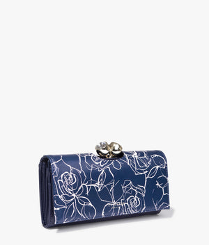 Alimey Linear Rose Large Bobble Purse Navy