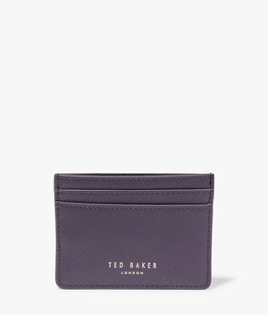 Alumi Saffiano credit card case in navy