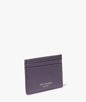 Alumi Saffiano credit card case in navy
