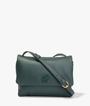 Marrisa padded leather crossbody in mid green