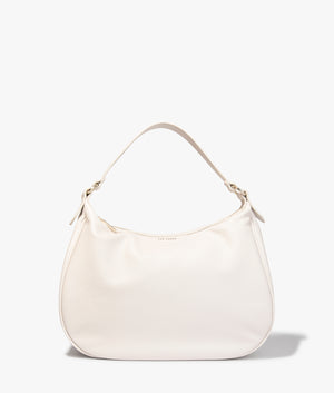 Esiah webbing leather hobo bag in ecru