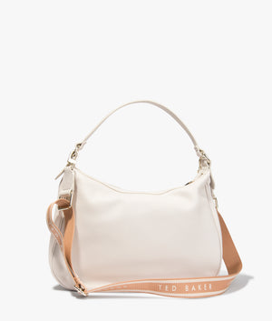 Esiah webbing leather hobo bag in ecru