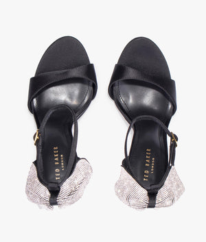 Criissy crystal bow heels in black