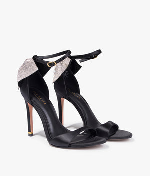 Criissy crystal bow heels in black