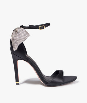 Criissy crystal bow heels in black
