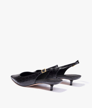 Kitiy kitten heel sling backs in black