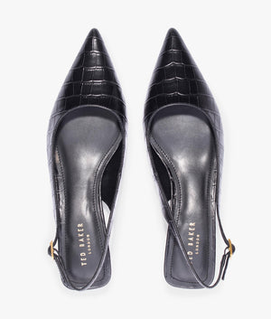Kitiy kitten heel sling backs in black