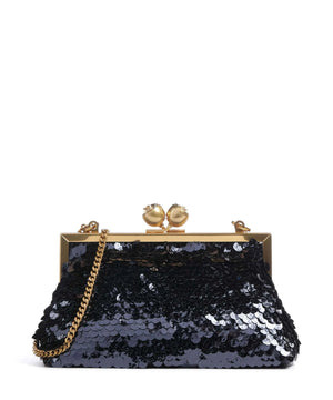 Sequinz sequin clutch in navy