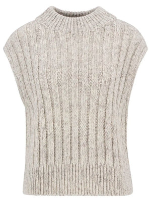 Anastasia knitted vest in oat