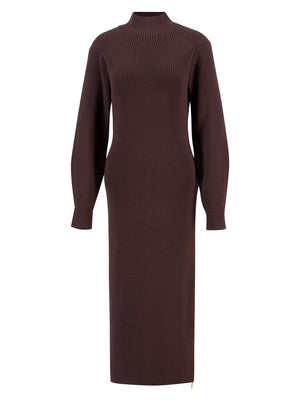 Kaia knitted midi dress in chocolate