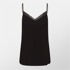 Lulea chiffon insert cami top in black