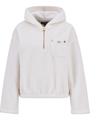 Lola hooded fleece in off white