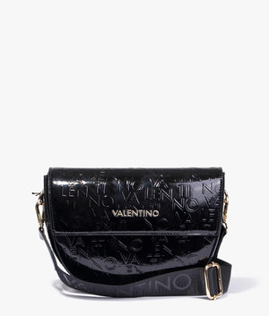 Bigs glossy embossed logo crossbody in nero