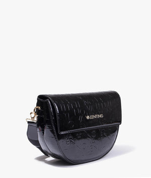 Bigs glossy embossed logo crossbody in nero