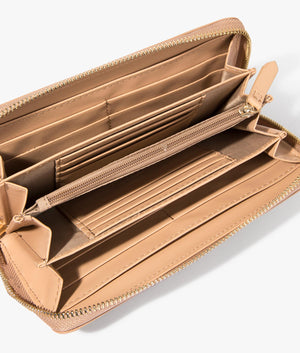 Brixton zip wallet in beige
