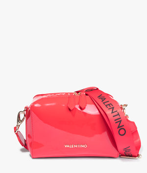 Pattie glossy camera bag in rosso