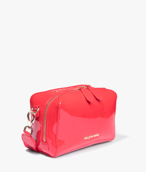 Pattie glossy camera bag in rosso