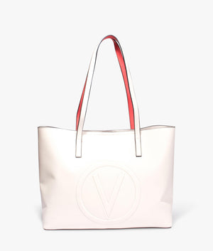 Selena shopper in ecru and coral
