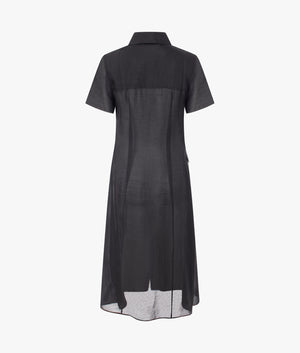 Sheer short sleeved dress in black