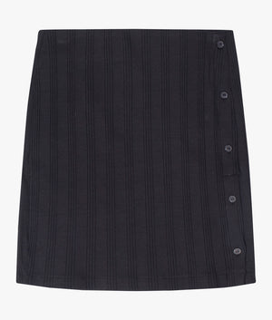 Badge rib elongated skirt in black