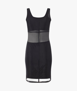 Mesh tank dress in black