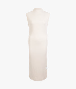 Rib mock neck dress in eggshell