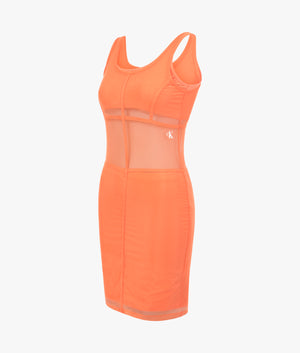 Mesh tank dress in summer squash