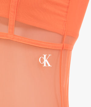 Mesh tank dress in summer squash