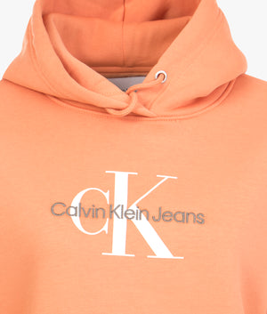 Monogram hoodie in tropical orange