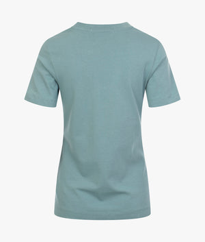 Cotton monogram tee shirt in arctic blue