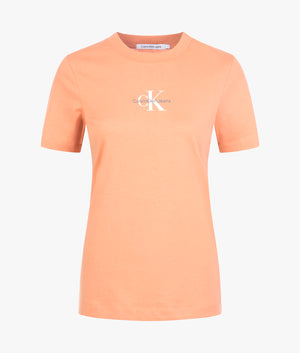 Mono logo slim fit tee in tropical orange