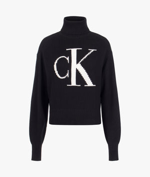 Relaxed monogram jumper in black