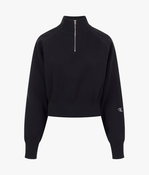 Half zip sweater in black
