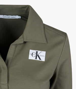 Polo collar milano in dusty olive