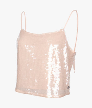Sequins top in frosted almond