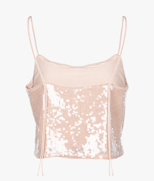 Sequins top in frosted almond